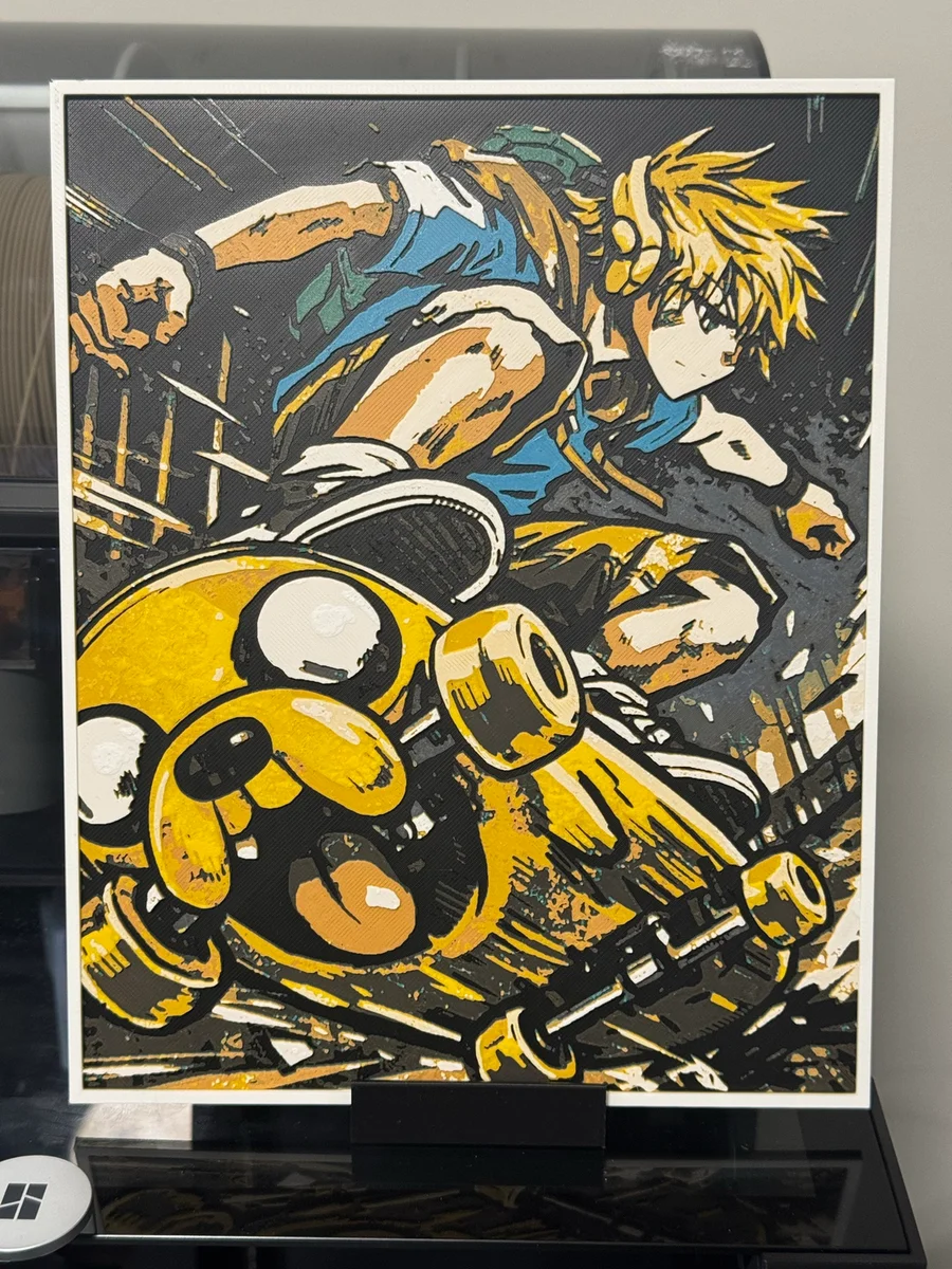 Adventure Time Skateboard Anime by Strata Prints HueForge model: Adventure Time Skateboard Anime by Strata Prints