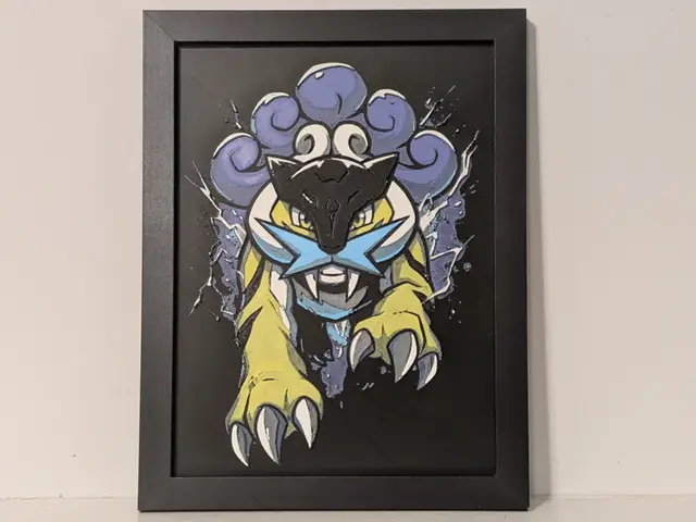 Raikou Pokemon 6x8 Hueforge 3D Multicolor Decor