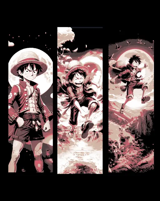 HueForge model: More Anime Fanart - Again Monkey D Luffy from One Piece - Set of bookmarks by BooneCo3d