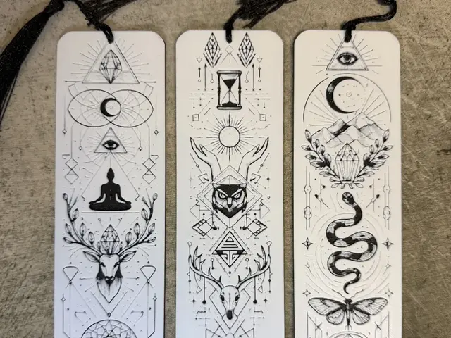 HueForge model: Mystical Bookmarks – Set of 3 | Minimal Line Art by Loupes