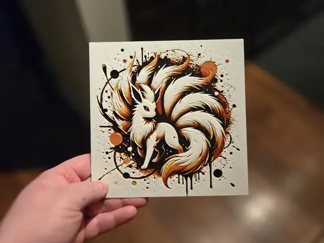 HueForge model: Graffiti Ninetales Hueforge by 3Ree Printing