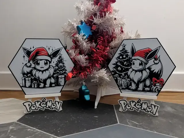 HueForge model: Christmas Pokemon EVOLI Hueforge Hex Hexagon by Seb3D