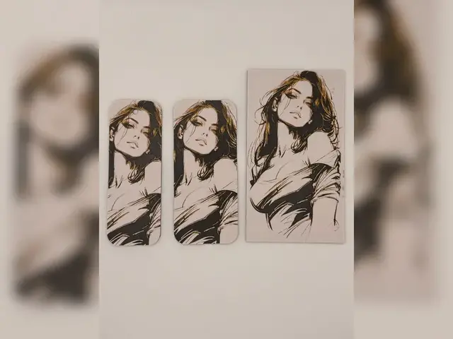HueForge model: Orange Accent Sketch Woman bookmark set v2 by Thadius