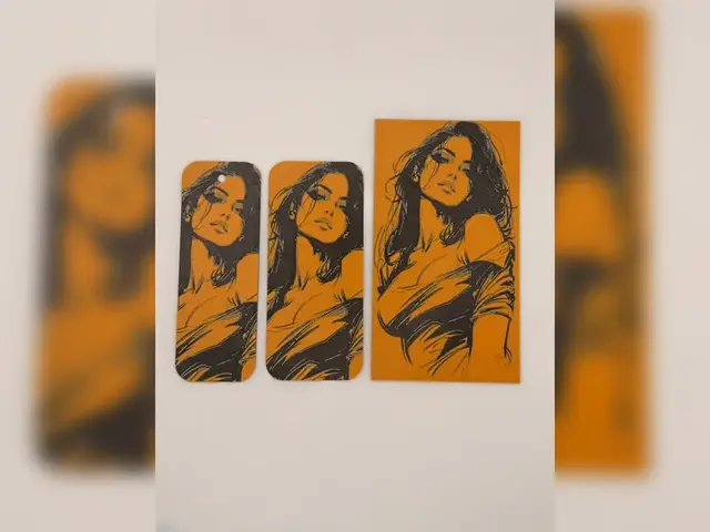 HueForge model: Orange Ink Woman Bookmark Set by Thadius