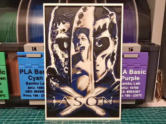 HueForge model: Jason X Movie Poster - Hueforge Art by Lumpy3D