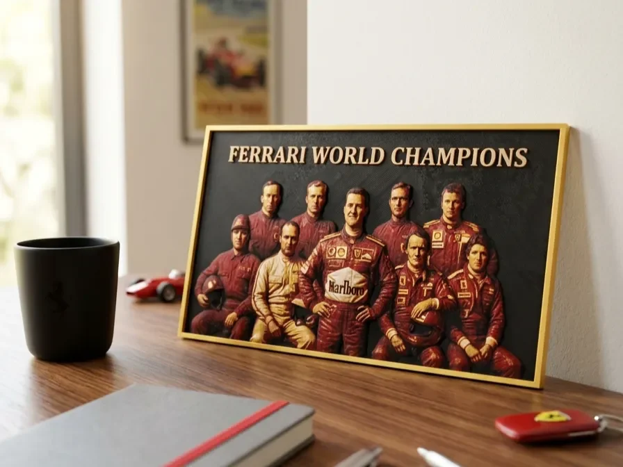Ferrari World Champions - HueForge by keko HueForge model: Ferrari World Champions - HueForge by keko