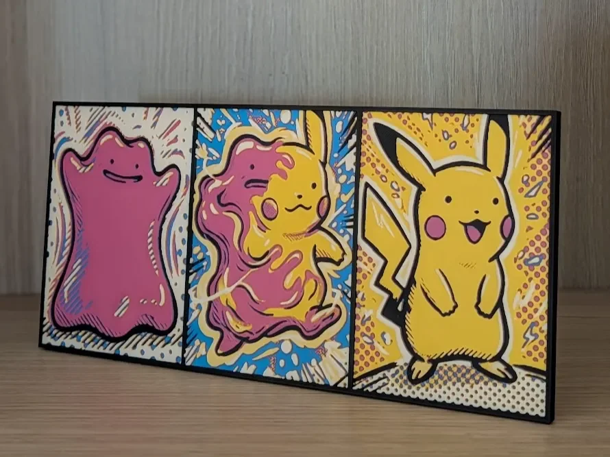 Ditto & Pikachu Pokemon Hueforge & Frame by Nextopia HueForge model: Ditto & Pikachu Pokemon Hueforge & Frame by Nextopia