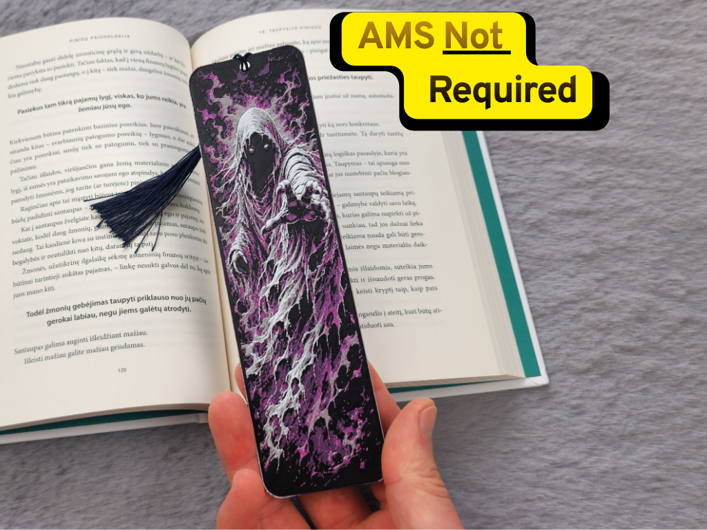 Dark Phantom Spirit HueForge Bookmark by 2D Wall Art HueForge model: Dark Phantom Spirit HueForge Bookmark by 2D Wall Art