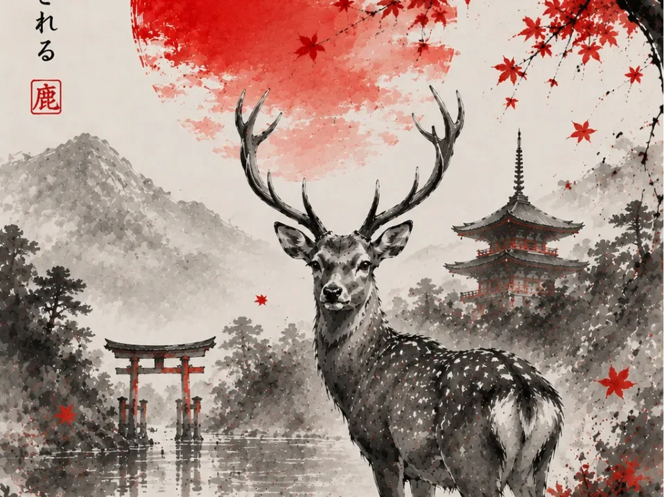 Japanese Deer / Japan EASY PRINT by Hueforge Maker HueForge model: Japanese Deer / Japan EASY PRINT by Hueforge Maker