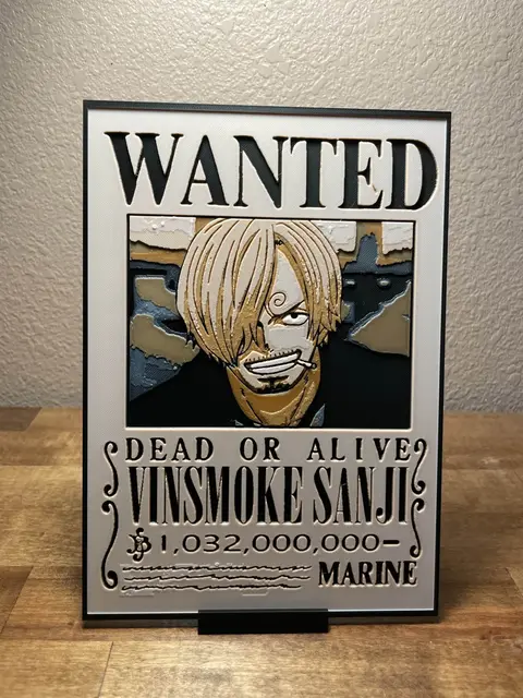 HueForge model: Sanji - Wanted Poster by Cloudy Nostalgia