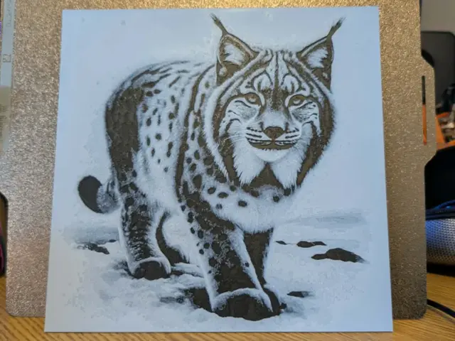 HueForge model: Lynx in snow - Hueforge by 3dGlow