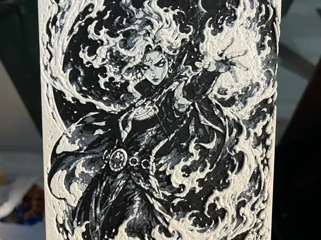 HueForge model: Woman Fire Mage B/W Hueforge by Advancedtechworldwide