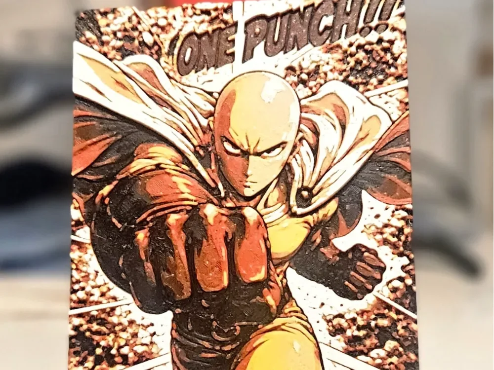 One Punch Man by Mano's 3d_Art HueForge model: One Punch Man by Mano's 3d_Art