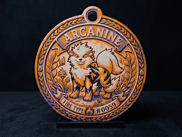 HueForge model: Arcanine #0059 - Pokemon Ornament by LED