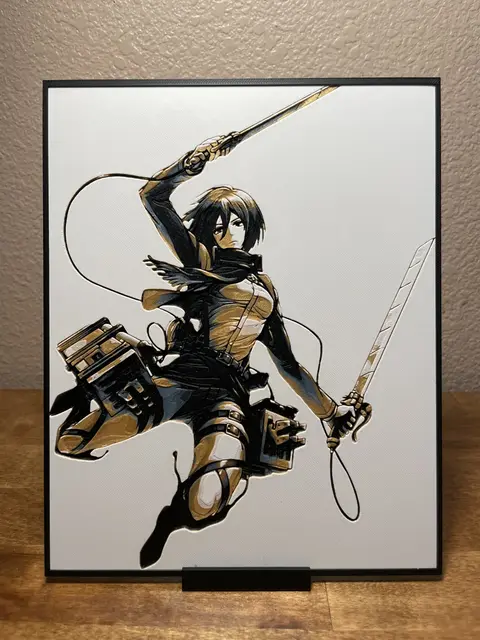 HueForge model: Mikasa - Attack on Titan by Cloudy Nostalgia