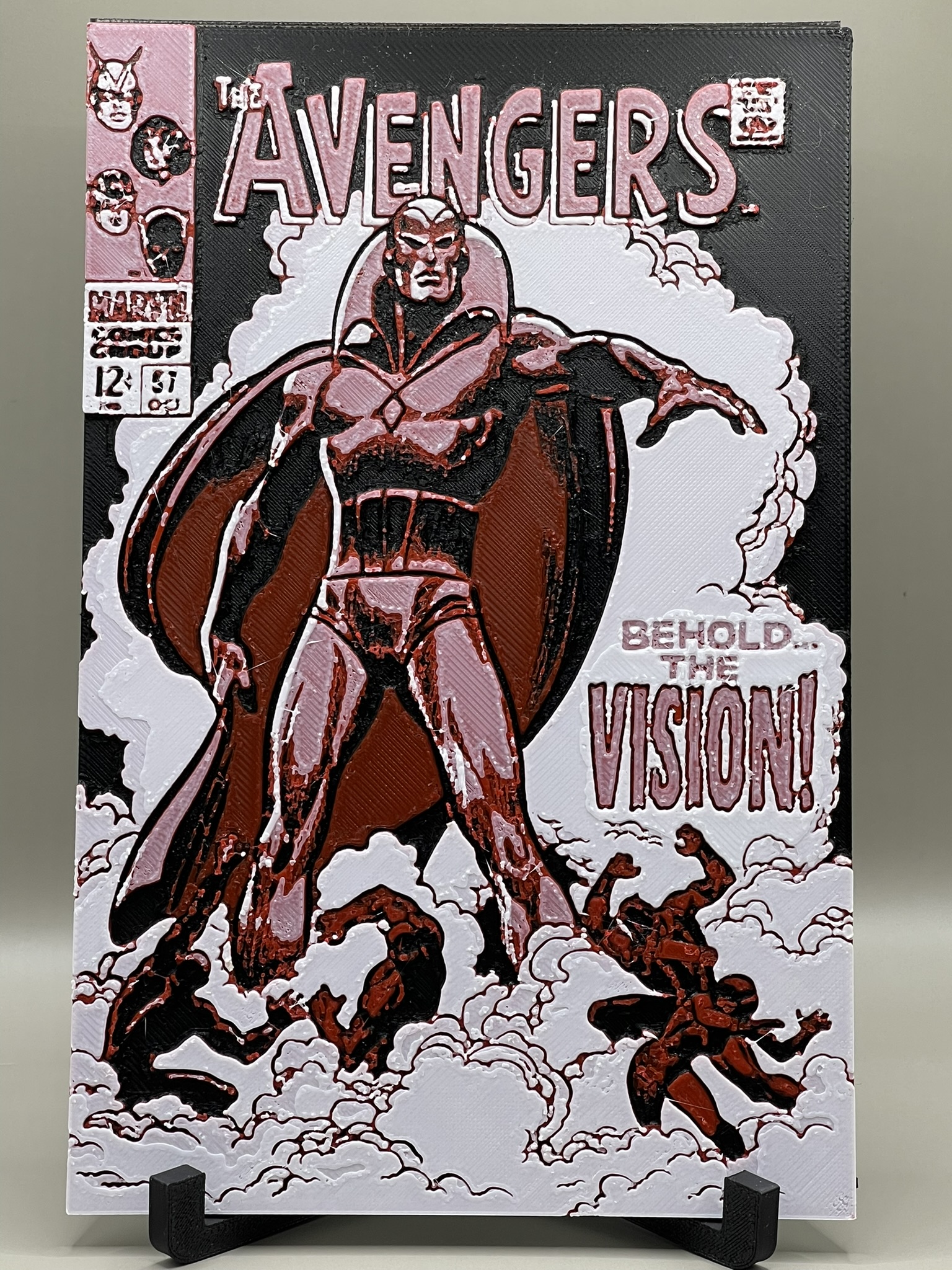 Avengers Vol 1 57 (featuring Vision) Comic Book Hueforge (Fan Art) by DeepDive3D HueForge model: Avengers Vol 1 57 (featuring Vision) Comic Book Hueforge (Fan Art) by DeepDive3D