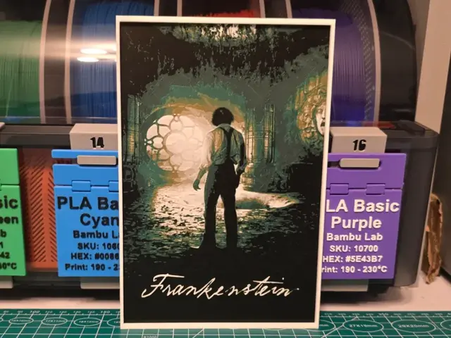 HueForge model: Frankenstein (2025) Movie Poster - Hueforge Art by Lumpy3D