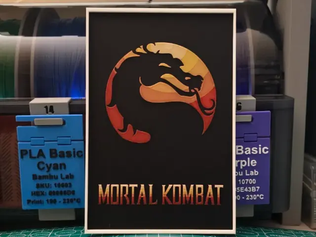 HueForge model: Mortal Kombat Poster – Hueforge Art by Lumpy3D