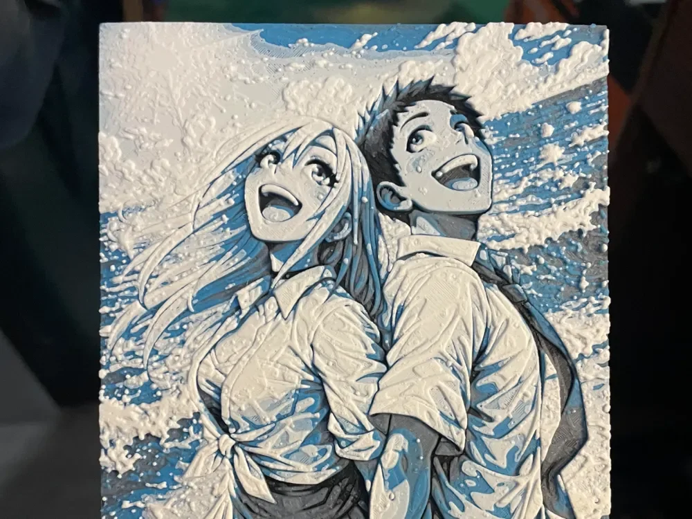Boy and Girl at the Beach Singing Hueforge by Advancedtechworldwide HueForge model: Boy and Girl at the Beach Singing Hueforge by Advancedtechworldwide