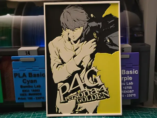 HueForge model: Persona 4 Golden Poster - Hueforge Art by Lumpy3D