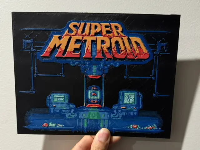 HueForge model: Super Metroid Title Screen - Hueforge Print by cyanidesugar