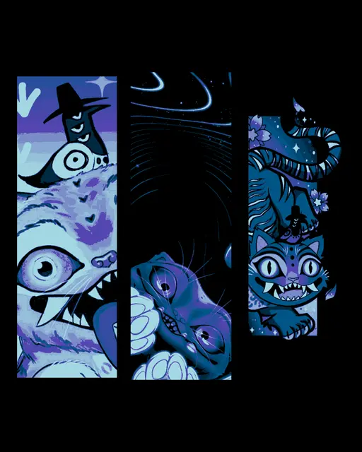 Fun fan art depictions of the Blue Tiger Derpy from KPop Demon Hunters - Set of Bookmarks