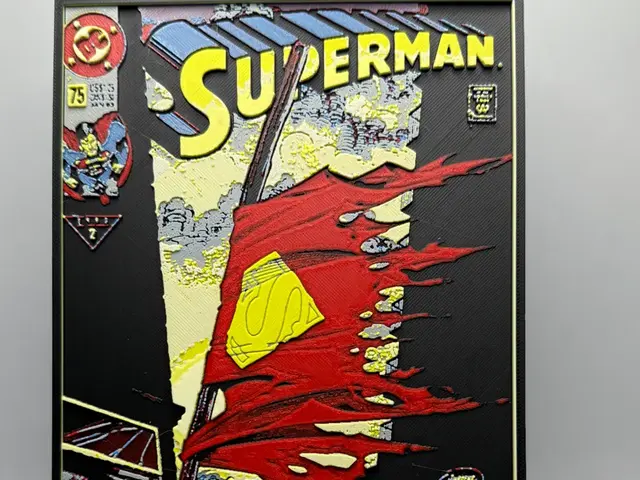 HueForge model: Death of Superman Comic Cover by MonkeyForge 3D
