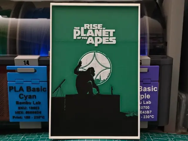 HueForge model: Rise of the Planet of the Apes Movie - Hueforge by Lumpy3D