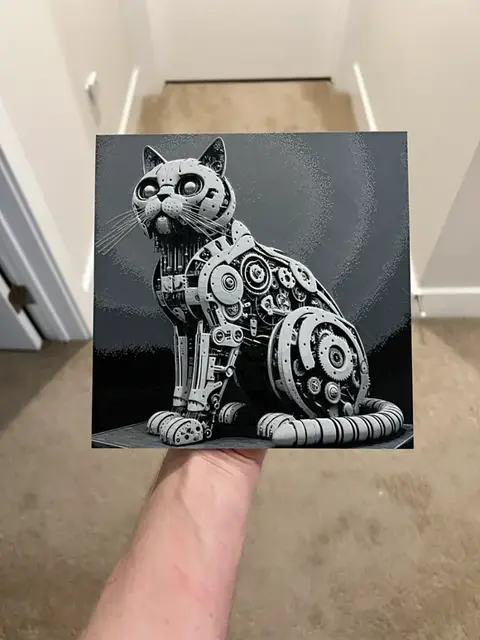 HueForge model: Mechanical Cat Hueforge by RP47 Designs