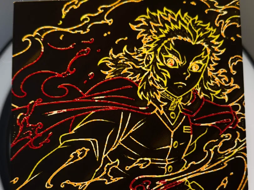 Demon Slayer - Rengoku Backlit Lineart by Pretty Okay Prints HueForge model: Demon Slayer - Rengoku Backlit Lineart by Pretty Okay Prints