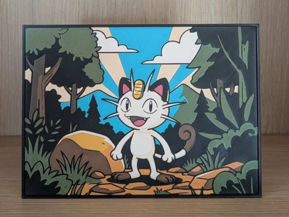 Meowth Hueforge & Frame by Nextopia HueForge model: Meowth Hueforge & Frame by Nextopia