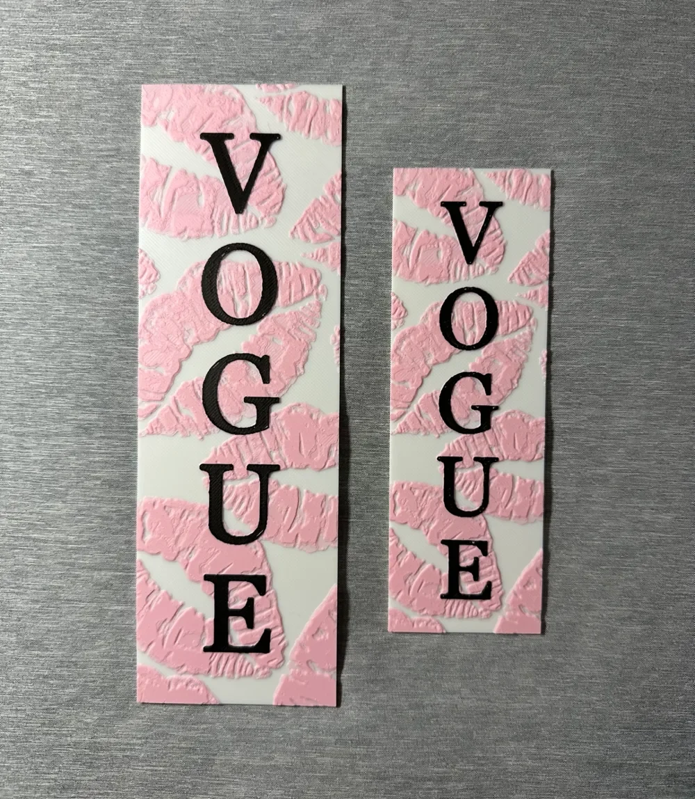 VOGUE Hueforge Bookmarks - 2 sizes by Hey Ben HueForge model: VOGUE Hueforge Bookmarks - 2 sizes by Hey Ben