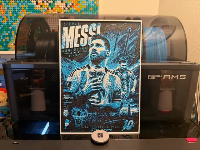 HueForge model: Messi Argentina World Cup Card HueForge (w/wo AMS) by liv_3d