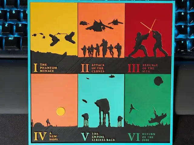 HueForge model: Starwars Film Titles by S0und_Lab