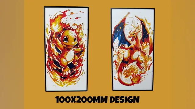 HueForge model: Charmander & Charizard - 100x200 Pokemon Hueforge Bonus Drop! - Charmander by Canadian Gamer