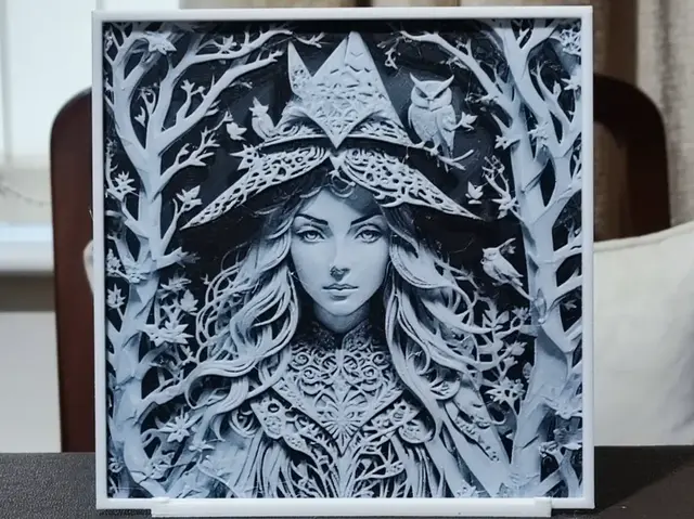 HueForge model: Paperart The Witch - HueForge 2 Color by BoDad