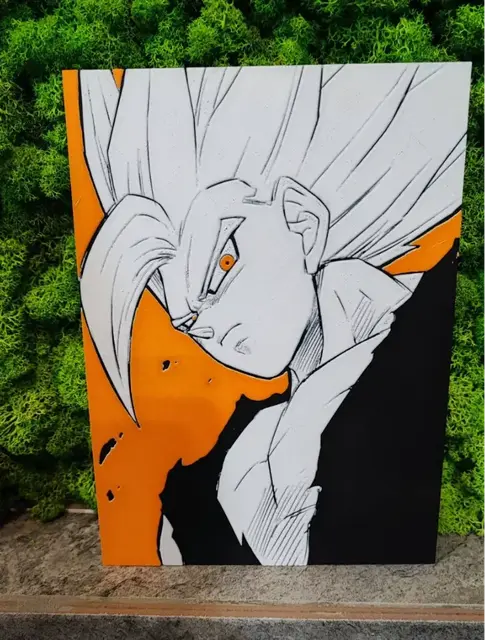 HueForge model: Adult Gohan ( Customise Background) by Garuda3D