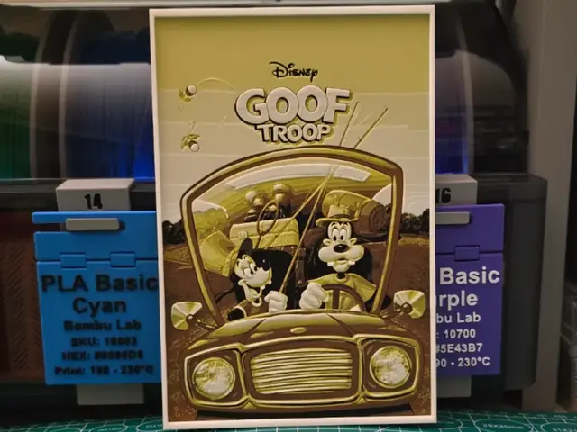 HueForge model: Goof Troop Poster - Hueforge Art by Lumpy3D