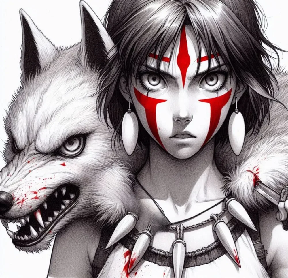 Hueforge princess mononoke by Litolunar HueForge model: Hueforge princess mononoke by Litolunar