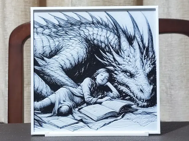 HueForge model: Dreaming Of Dragons - 2 Color by BoDad