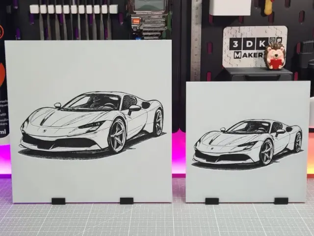 HueForge model: Ferrari SF90 – Hueforge – 3 Colors by Montoya Maker