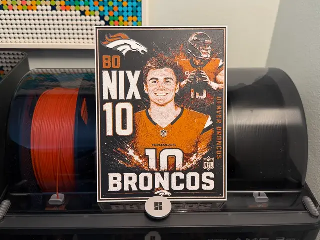 HueForge model: Bo Nix Denver Broncos NFL Player Card HueForge by liv_3d