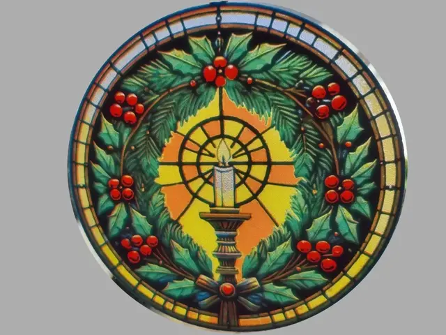 Christmas Wreath Stained-glass with Candle