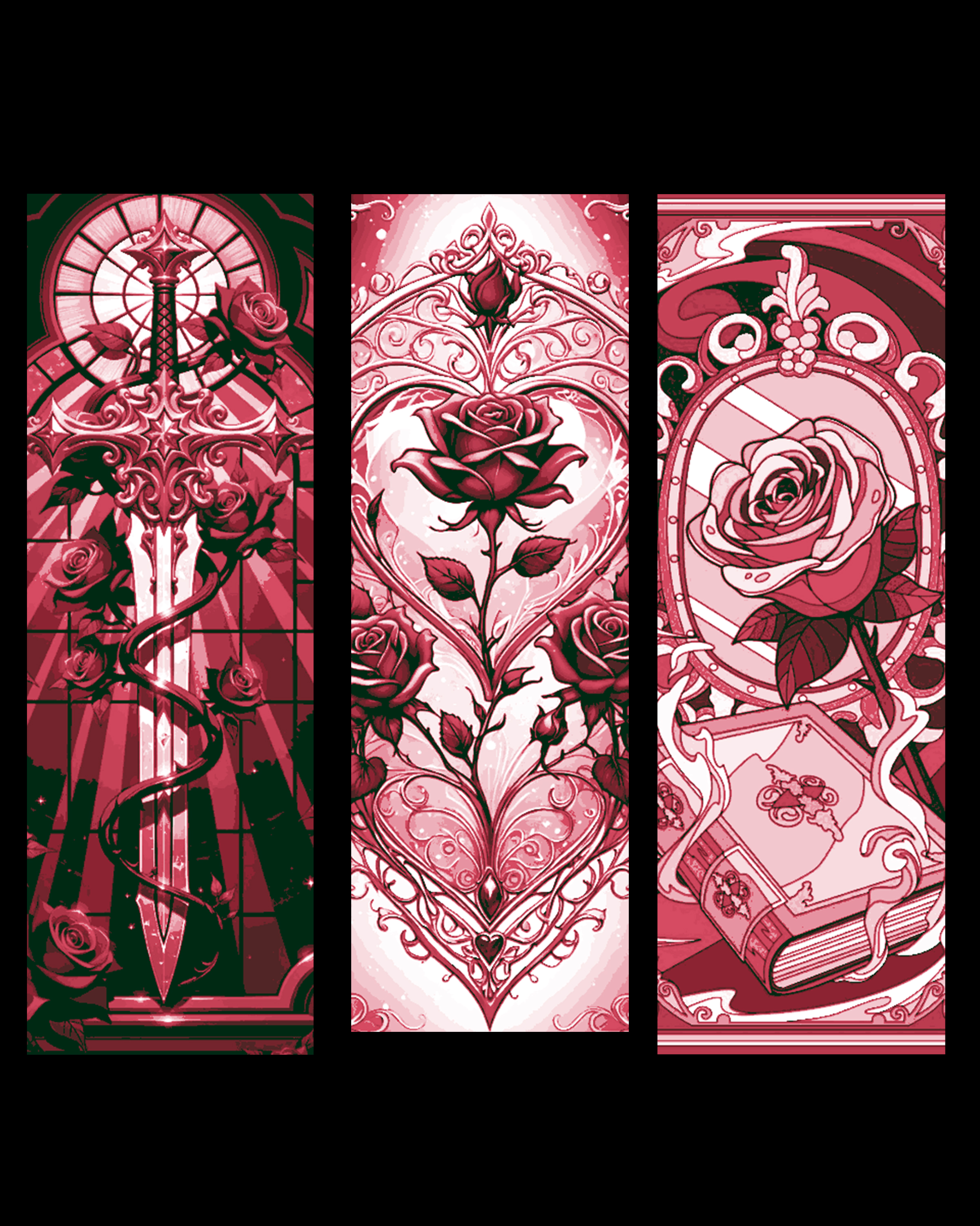 Rose designs shared as bookmarks -valentines gift idea by BooneCo3d HueForge model: Rose designs shared as bookmarks -valentines gift idea by BooneCo3d