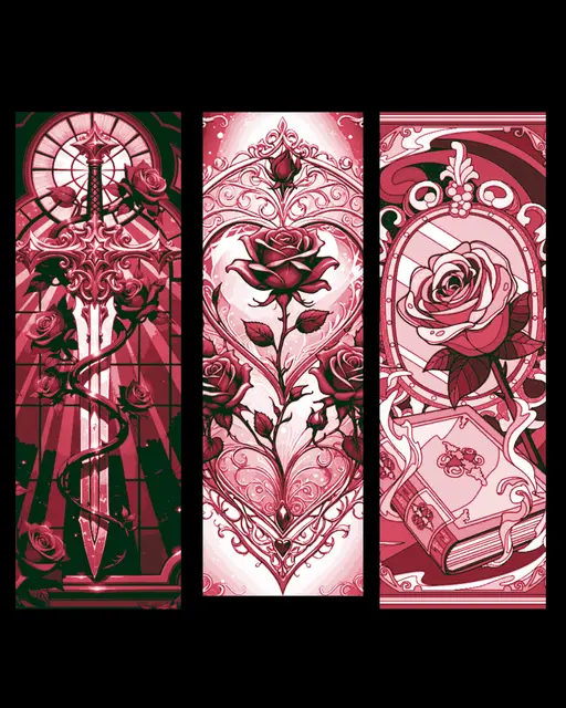 Rose designs shared as bookmarks -valentines gift idea