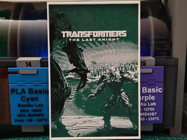 HueForge model: Transformers: The Last Knight Poster - Hueforge by Lumpy3D