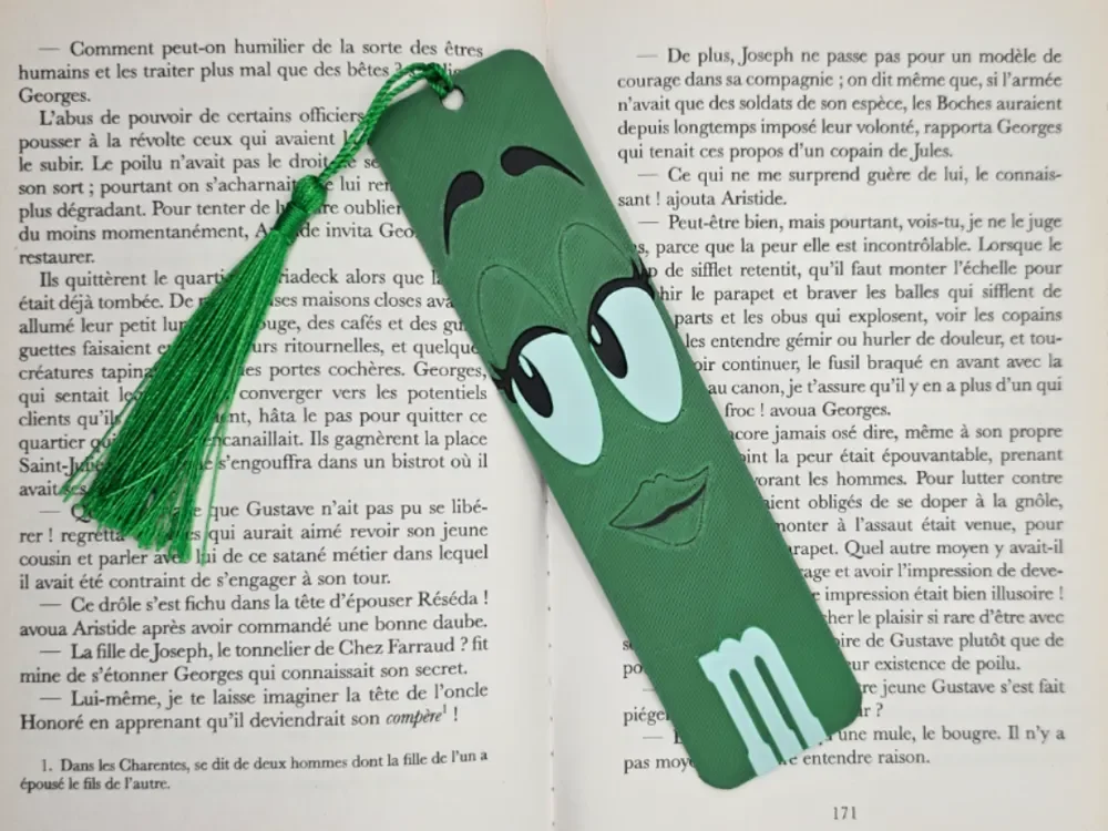 Bookmark M&M's Green by Kactus Fpv HueForge model: Bookmark M&M's Green by Kactus Fpv