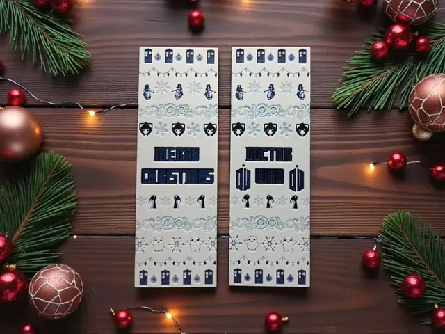 HueForge model: Doctor Who Christmas Sweater 50x150mm Bookmark by MythicHue's