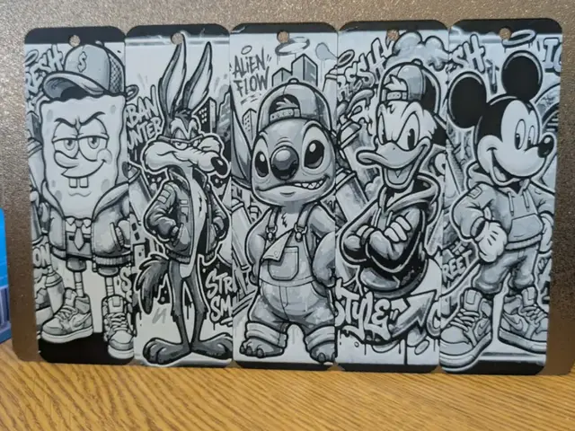 Set of 5 cartoon bookmark