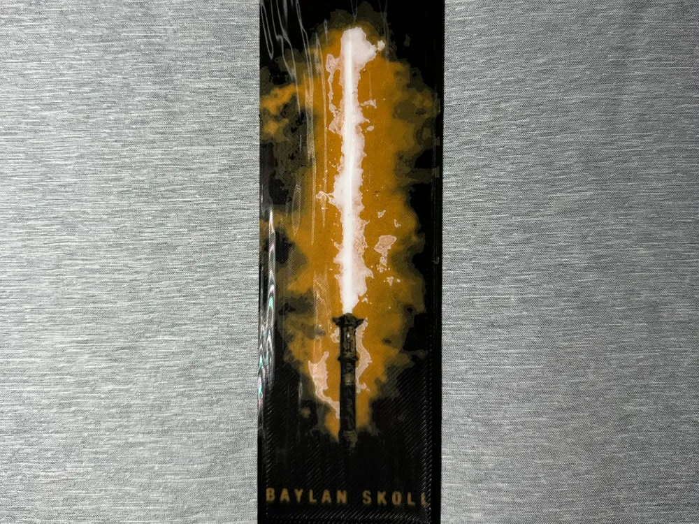 Baylan Skoll Light Saber Bookmark - Flatforge by Hey Ben HueForge model: Baylan Skoll Light Saber Bookmark - Flatforge by Hey Ben